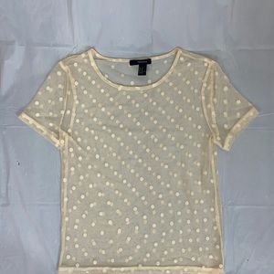 Forever 21⭐️ mesh polka dot crop top